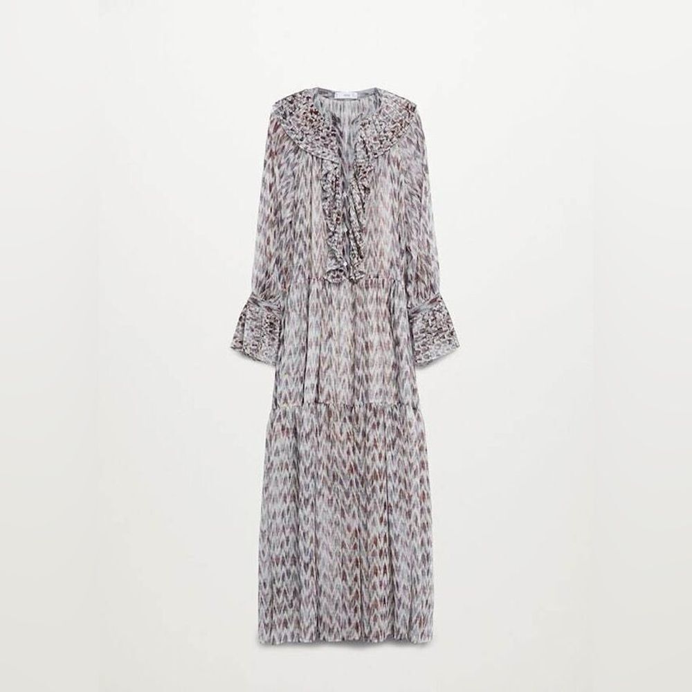 Mango Voluminous Ruffle Dress New - Picture 12 of 14